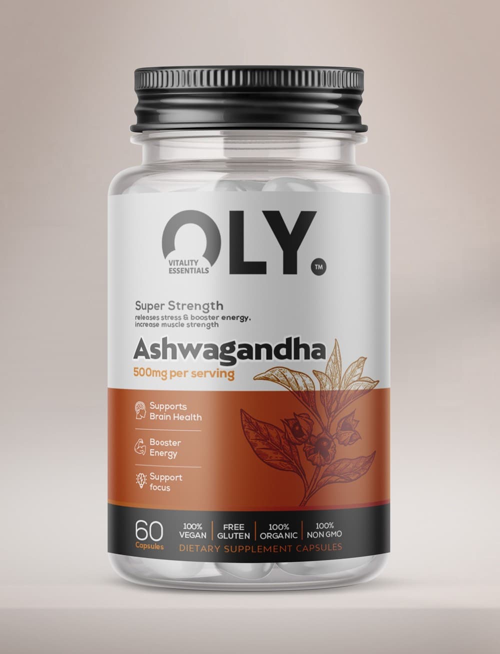Oly - Ashwagandha - 500mg - 60 vcaps – OLY förpackning